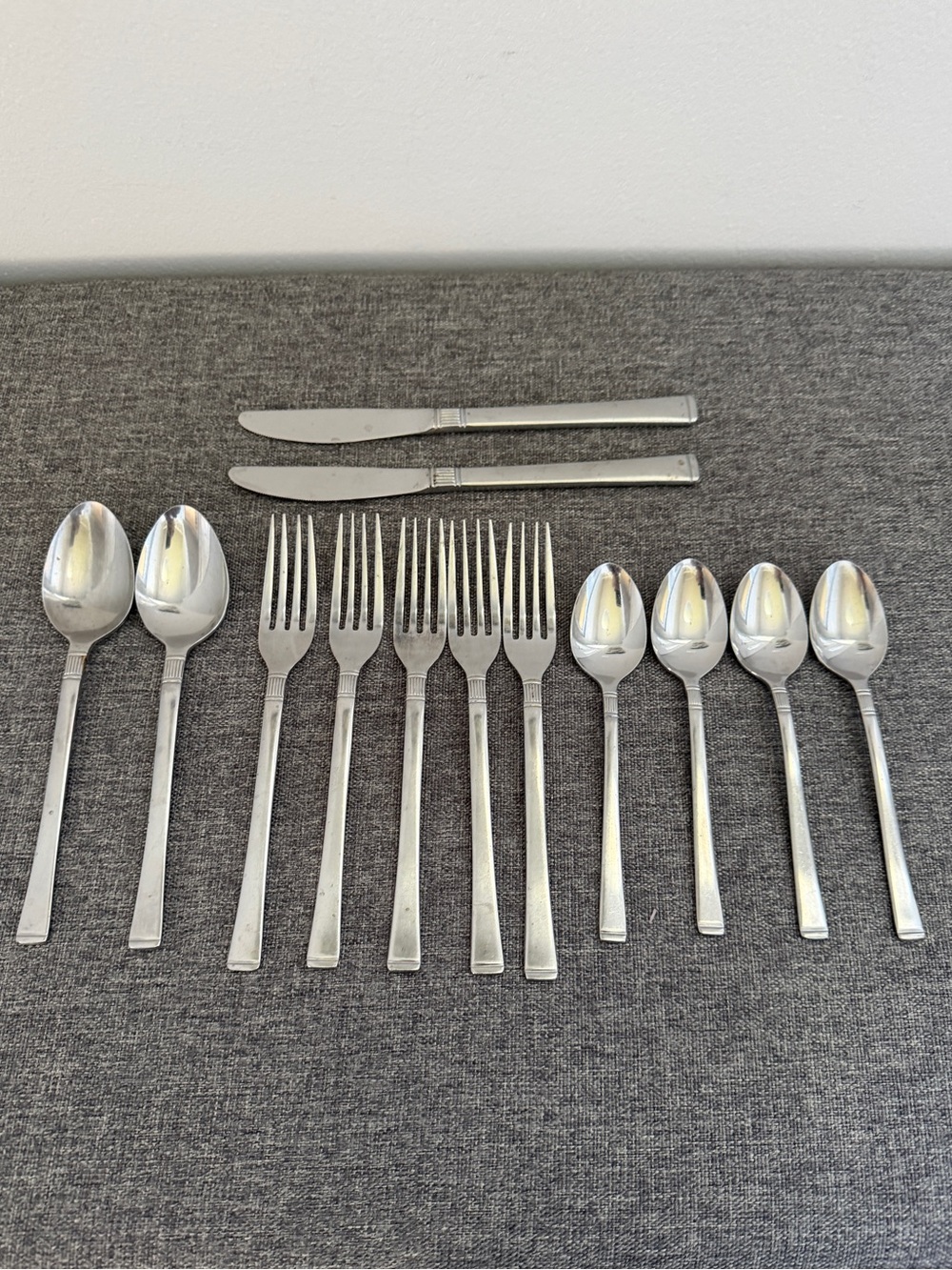 Doric Stainless Steel Flatware Vintage 13 Pieces Japan Fair Condition